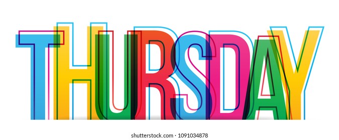 Colored Thursday word design. 