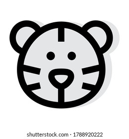 Colored Tiger head icon vector in cartoon design. Concept for animal. Eps10 vector illustration.