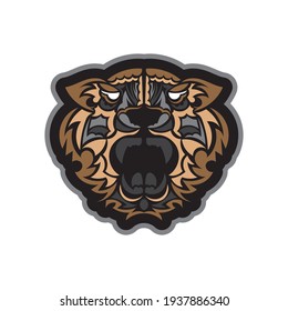 Colored Tiger print in boho style. Isolated. Vector illustration.