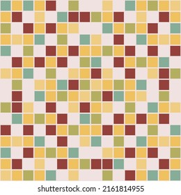 Colored tile, which is located on a white background. Vector simple and repeat tile square and derok retro or modern.