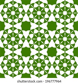 Colored tiles with complex circular pattern.