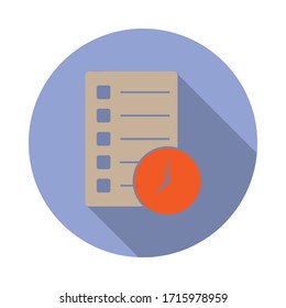 colored timeline long shadow icon. Simple color vector of web icons for ui and ux, website or mobile application