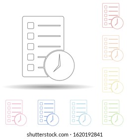 Colored timeline in multi color style icon. Simple thin line, outline vector of web icons for ui and ux, website or mobile application