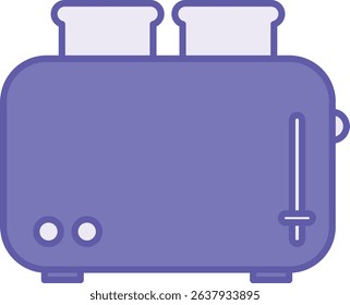 Colored Toaster Icon. Vector Illustration. Kitchen Electrical Appliance for Toasting Bread Slices. Home Appliances Concept
