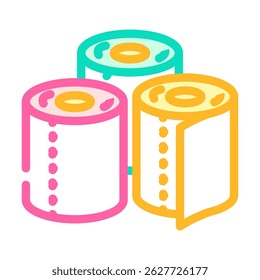 colored toilet paper color icon vector. colored toilet paper sign. isolated symbol illustration