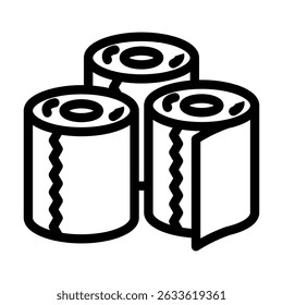colored toilet paper line icon vector. colored toilet paper sign. isolated contour symbol black illustration