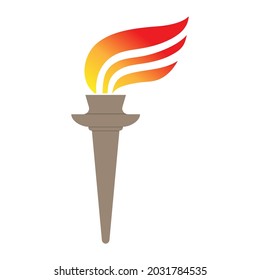 Colored torch icon. Vector image for logos, websites, applications and thematic design, flat style.