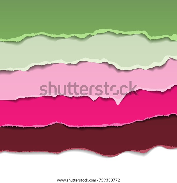 Colored torn paper colorful pieces.\
Vector torn paper stripe for scrapbooking with rough edges. Torn\
paper slices for banner, header,\
divider
