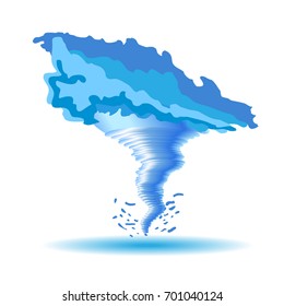 Colored tornado isolated on white background.Vector
