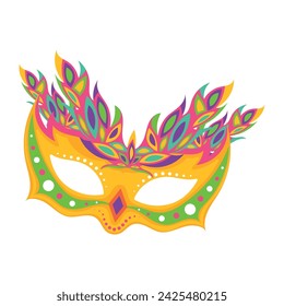 Colored traditional carnival mask Fun masquerade Vector illustration