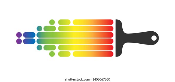 Colored trail from the construction of a spatula in the colours of the LGBT, flat design
