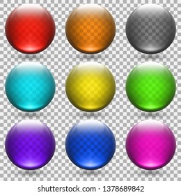 colored transparent glass balls set