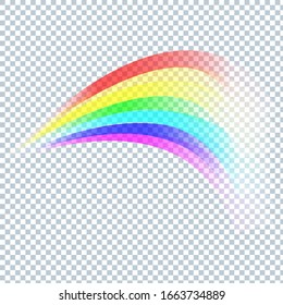 Colored transparent rainbow. Vector illustration.