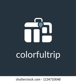 Colored Travel bag logo template. full vector and suitable for travel companies