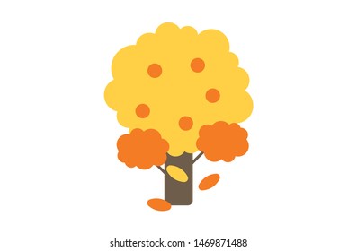 Colored tree flat icons. Symbol, logo illustration. Pixel perfect. modern design, vector