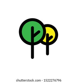 Colored tree line vector single icon