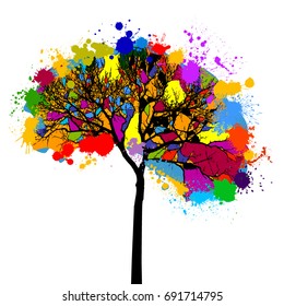 colored tree. Vector