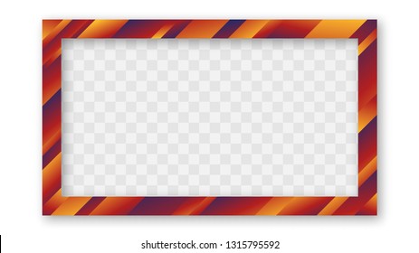 Colored Trendy Gradient Frame With Bland Shadows Isolated On White Background. Abstract Colorful Rectangle Border. Vector Illustration, Eps 10.