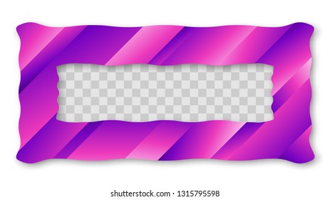 Colored Trendy Gradient Frame With Bland Shadows Isolated On White Background. Abstract Colorful Rectangle Border. Vector Illustration, Eps 10.