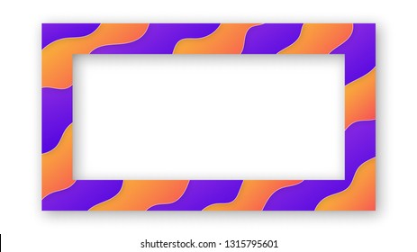 Colored Trendy Gradient Frame With Bland Shadows Isolated On White Background. Abstract Colorful Rectangle Border. Vector Illustration, Eps 10.