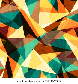 colored triangle seamless texture with wood effect