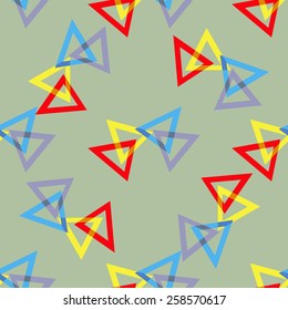 Colored triangles on a gray background. Seamless. 