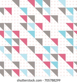 Colored  triangles, seamless pattern, vector background