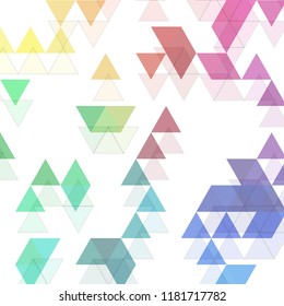colored triangles. Vector image. Chaotic placement of geometric shapes