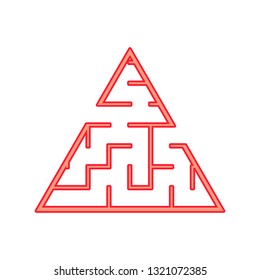 Colored triangular labyrinth. Game for kids. Puzzle for children. Maze conundrum. Flat vector illustration isolated on white background. With place for your image
