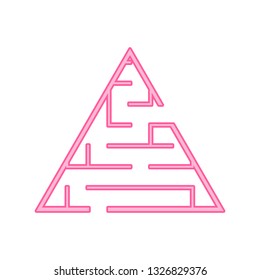 Colored triangular labyrinth. Game for kids. Puzzle for children. Maze conundrum. Flat vector illustration isolated on white background. With place for your image