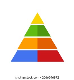 Colored triangular pyramid infographic presentation. Vector object, isolated on white background