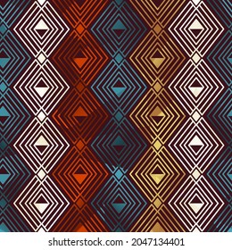 Colored tribal mosaic seamless pattern.