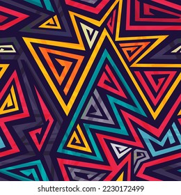 Colored tribal vector seamless pattern