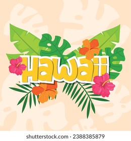 Colored tropical hawaii background Vector