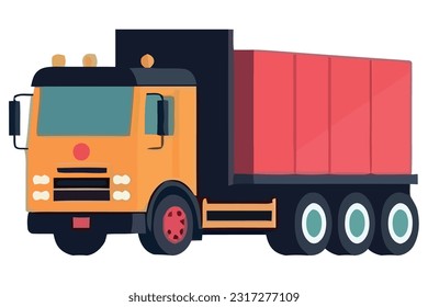 Colored truck design over white