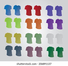 Colored Tshirts Stock Vector (Royalty Free) 206891137 | Shutterstock