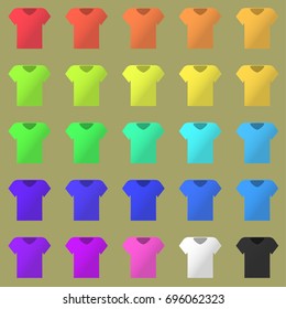 Colored t-shirts with a gradient