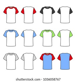 Colored T-shirts Set on White Background. Vector