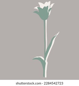 silueta de tulipán colorida como vector 3d