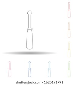 Colored turn screw in multi color style icon. Simple thin line, outline vector of web icons for ui and ux, website or mobile application