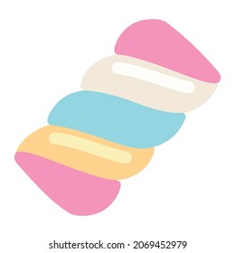 Colored Twirl Marshmallow vector illustration in cartoon style. Flat design for mobile app and web sites. 