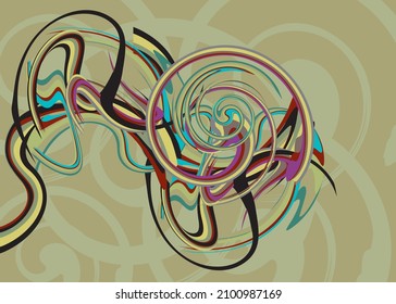 Colored twisted lines for backgrounds and textures or textiles. Beautiful wavy color lines and spiral elements for wallpaper and prints, scrapbooking, fabric products or fashion trends, cards, etc.