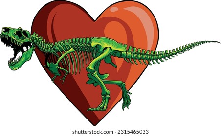 colored Tyrannosaurus skeleton image vector illustration design