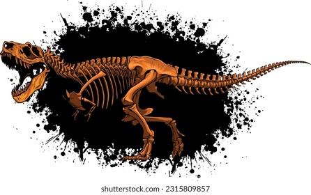 colored Tyrannosaurus skeleton image vector illustration design