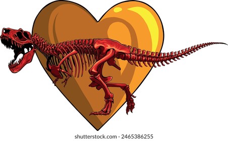 colored Tyrannosaurus skeleton image vector illustration design