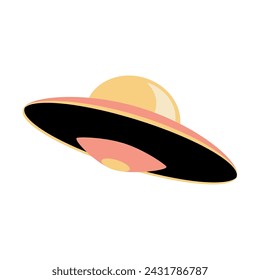 Colored ufo spaceship icon Vector illustration