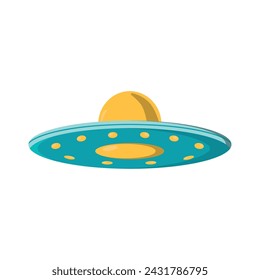 Colored ufo spaceship icon Vector illustration