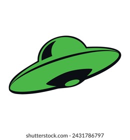 Colored ufo spaceship icon Vector illustration