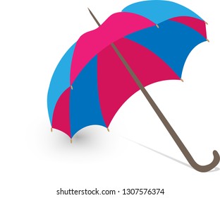 colored umbrella on white background