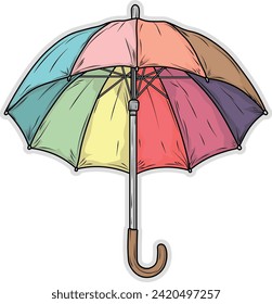 colored umbrella vector without background